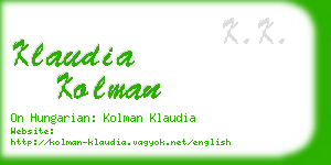 klaudia kolman business card